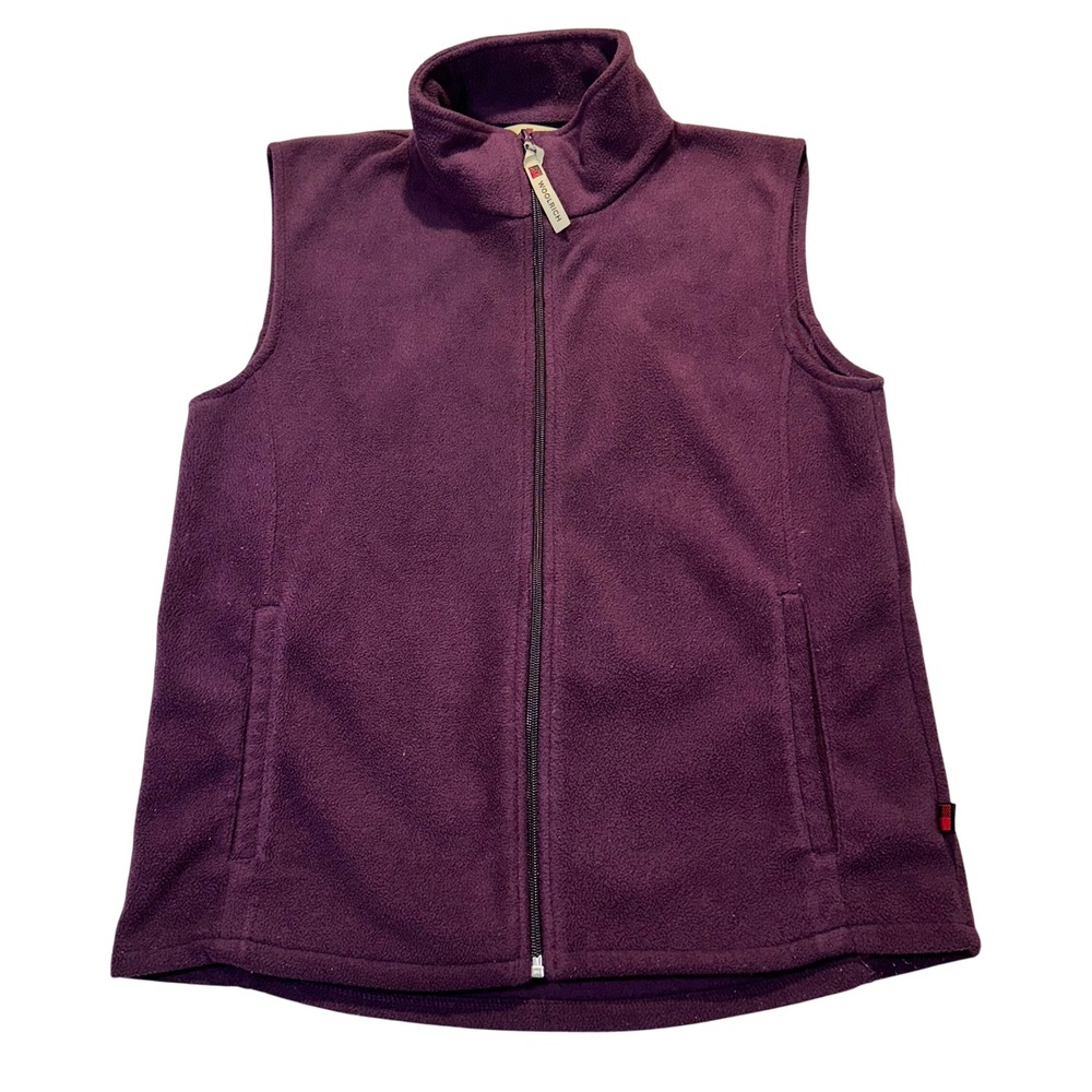 Woolrich Fleece Vest Womens XS Purple Gorpcore Outdoor Layering Full Zip